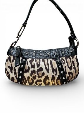 Dolce & Gabbana Leopard Crystal Baguette Bag – Y2K Glam